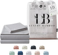 Luxury Bamboo Market | King Size Bed Sheet Set | 100% Viscose Made from Bamboo | Organically Grown | Ultra Soft | Cooling Sheets for Hot Sleepers | 17" Deep Pocket [Dove Grey]