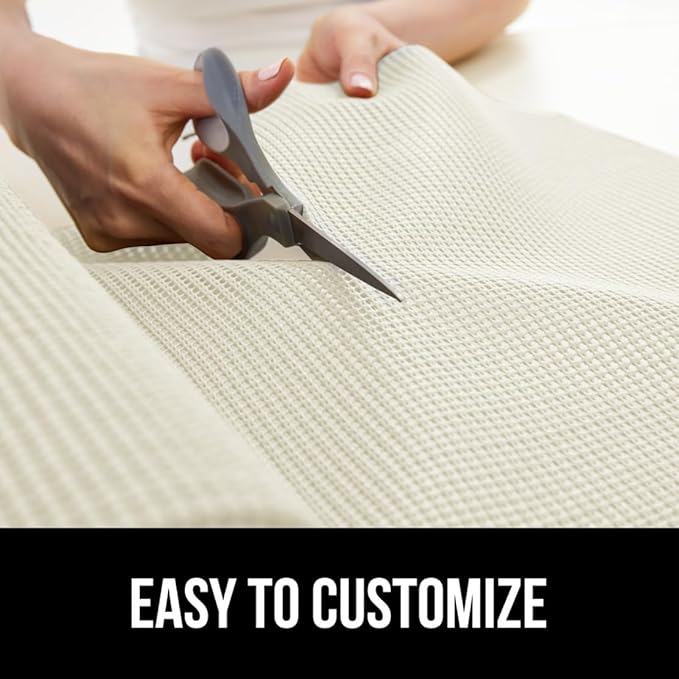 GORILLA GRIP powerGRIP Drawer Shelf and Cabinet Liner, Thick Strong Hold, Non-Adhesive Liners Protect Kitchen Cabinets and Cupboard, Bathroom Drawers, Easy Install, Breathable Mat, 17.5" x30', White