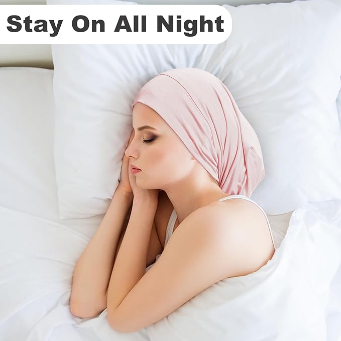 Sleep Cap Bonnet for Sleeping Black Women Men, Adjustable Cooling Lining Bonnets for Curly Hair Wrap Braids Beanie Night Hat