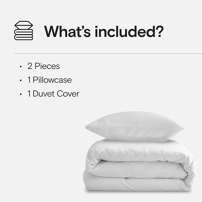DOZ Duvet Cover Set, 100% Viscose derived from Bamboo, Organically Grown, Buttery Soft, Cooling Duvet Covers, High GSM, 1 Duvet Cover and 1 Pillowcase, 70"x90" (Snow, Twin/Twin XL)