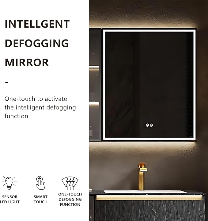 80" Double Bathroom Sink Vanity, Modern Bathroom Vanity Includes LED Smart Defogging Mirror Cabinet & Semi-Open Storage & Ceramic Basin, Floating Bathroom Cabinet with Sensor Light (Dark Brown)