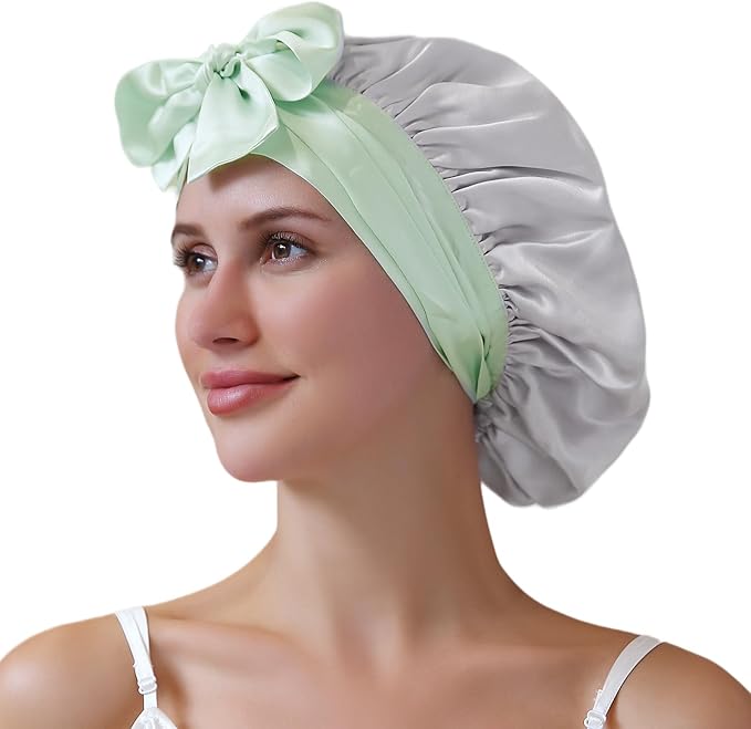 ZIMASILK 100% Mulberry Silk Bonnet for Sleeping Women Double Layer Hair Wrap with Silk Tie Band,1 Pack