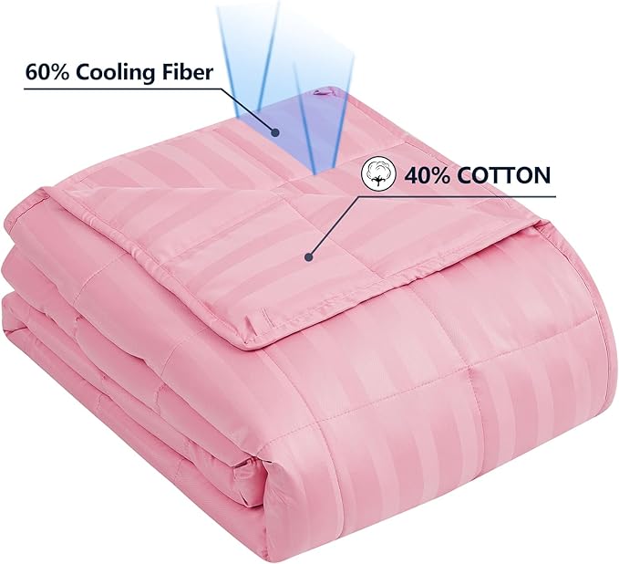 Weighted Blanket Queen Size (60"x80" 20lbs),Ultra Soft and Cozy Cooling Weighted Blanket Queen Size for Adult,Heavy Blanket with Machine Washable Soft Blanket, Pink