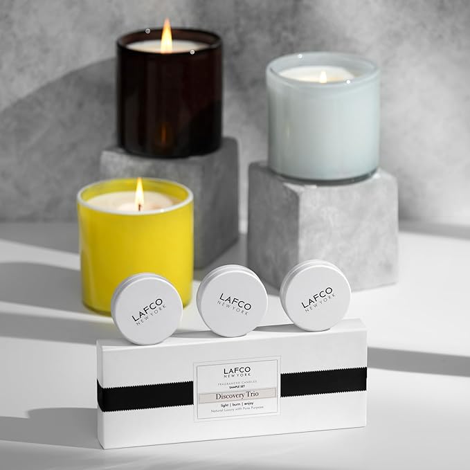 Discovery Trio Founder’s Picks: Big Sky, White Grapefruit & Marine - 3 Fragranced Candle Sample Tins - 4-Hour Burn Time Each - Made in The USA