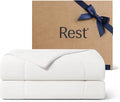 REST® Evercool® Cooling Comforter, Full/Queen, Blanket for Hot Sleepers, All Season Bedding to Keep Cool for Night Sweats, Breathable Lightweight Blanket, 90"x90" Inches, Arctic White