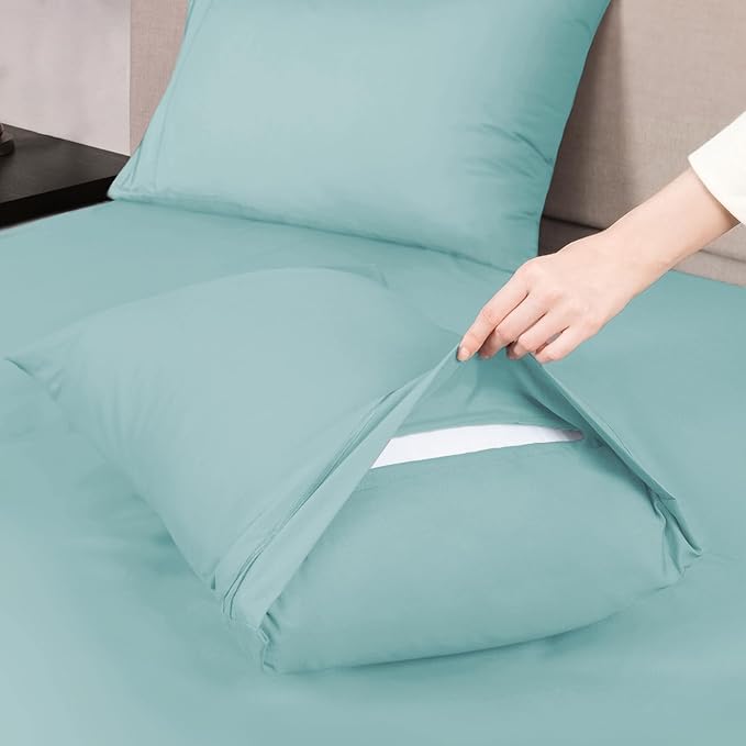 Mejoroom California King Size Sheet Set - Soft Microfiber Bed Sheets,Deep Pocket Fitted Sheet, Breathable, Wrinkle & Fade Resistant - 4 Piece (California King, Grayish Green)