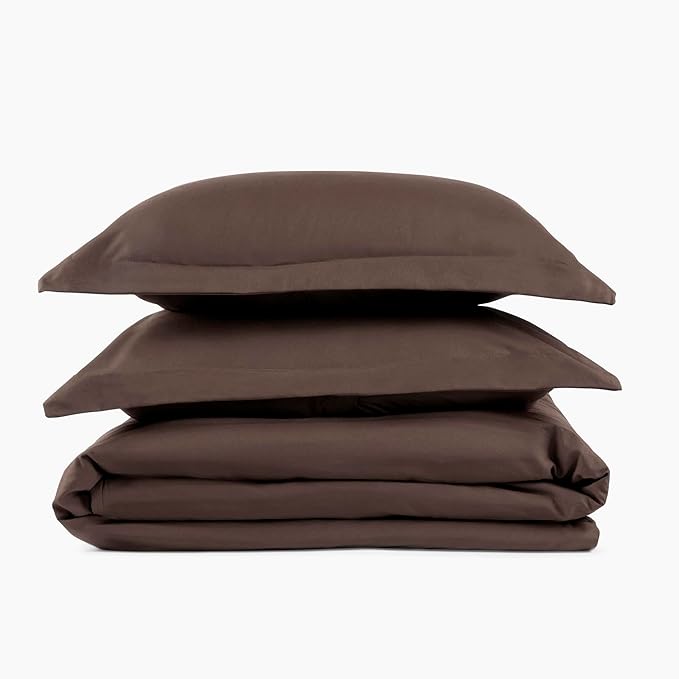 PeachSkinSheets Night Sweats: The Original 1500TC Soft Queen/Full Duvet Cover Set Chocolate