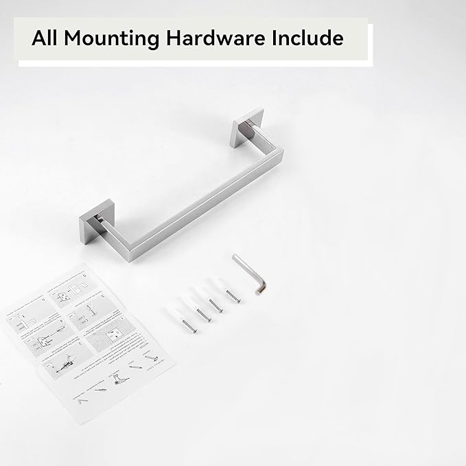 LANC 12-Inche Towel Bars for Bathroom Wall Mounted Chrome Polished Total-14” Stainless Steel Towel Hanger Silver Hand Towel Holder for Cabinet Kitchen Towel Racks Towel Rods, A8804CP-3P1