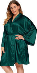 Women's Plus Size Satin Robes Plus Size Silky Kimonos Robes Sleepwear,Short