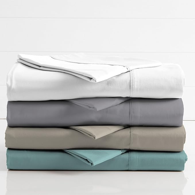SUPREME ELEGANCE Hotel Luxury Cotton Blend Navy Sheet Set Queen Size, 1200 Thread Count Ultra Soft Sateen Sheet Set, Moisture Wicking & Wrinkle Resistant, Easy Care Fall Bedding Set