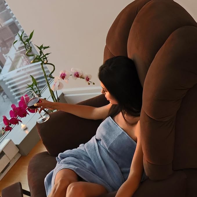 Mosobam Luxury Turkish 8pc Towel Set 30X58 16X30 13X13 Lavender Aura 700 GSM Bamboo Viscose & Aegean Turkish Combed Cotton