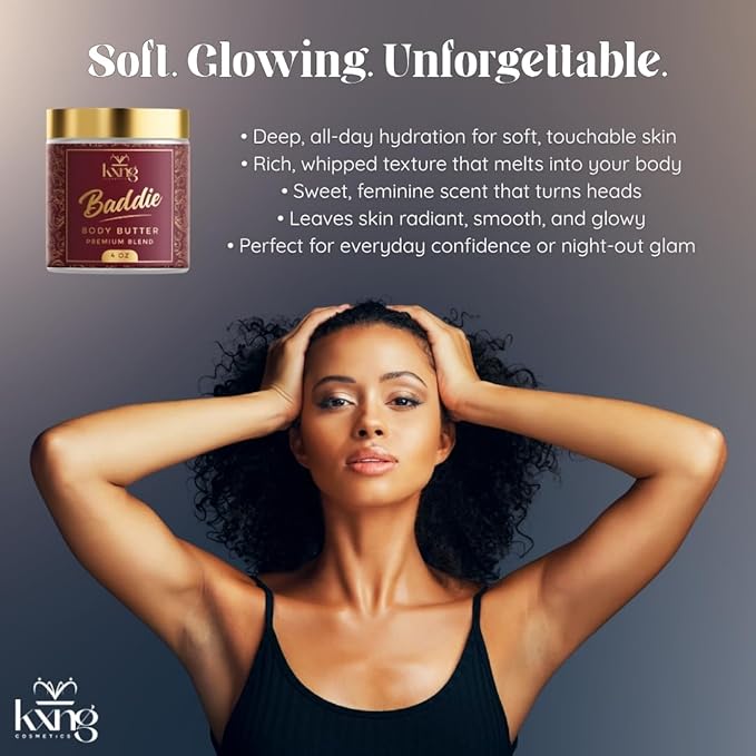 KXNG Luxurious Body Cream, Whipped Shea Butter Moisturizer, Nourishing Hydration for Soft, Glowing Skin, Unisex, Cruelty-Free