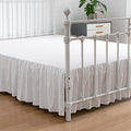Tufted Dot Bed Skirt Queen Size Ruffled Bed Skirt with Split Corners, 12 Inch Drop Dust Ruffle Bed Skirts with Platform, White