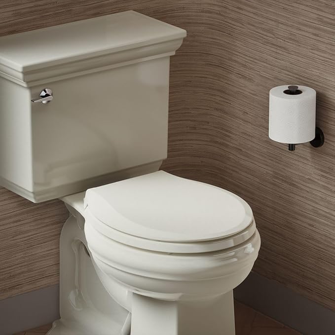 KOHLER 4639-RL-47 Cachet ReadyLatch Round Toilet Seat Soft Close, Almond