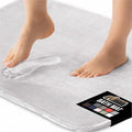 GORILLA GRIP Memory Foam Bath Rugs, Soft Absorbent Velvet Bathroom Mats, Durable Dots on Underside, Machine Washable Bathmat, Carpet Rug Room Decor for Shower Floor, 36x24 Mat, Light Gray