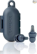 EarPeace Everyday Ear Plugs for Noise Reduction & Noise Control – High-Fidelity Earplugs, Comfortable & Reusable Earplugs for Travel, Sleep, Work, Snoring Blocking, Includes Carrying Case – (Navy)