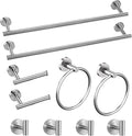 Cilee 10 Piece Brushed Nickel Bathroom Accessories Set, 16 inch Brushed Nickel Bathroon Hardware Set Towel Bar Ring Toilet Paper Holder Robe Towel Hook SUS304 Stainless Steel