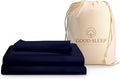 Good Sleep Bedding Sheets Queen Size Bed Set - 100% Egyptian Cotton Bed Sheets Queen Size, 4 Pc, Long Staple Cotton Queen Sheet Set, Soft Queen Sheets Deep Pocket 16" - Navy Blue