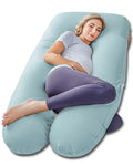 Meiz Pregnancy Pillow, Cooling Pregnancy Pillows for Sleeping, Maternity Pillow for Pregnant Women, Pregnancy Body Pillow with Cooling Jersey Cover, Green
