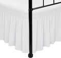 Biscaynebay Wrap Around Bed Skirts with Split Corners for Twin/Twin XL Beds 18" Drop, White Adjustable Elastic Dust Ruffles Easy Fit Wrinkle Resistant Silky Luxurious Fabric Machine Washable