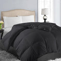 EASELAND Full Size Down Alternative Comforter - Quilted Duvet Insert for All Seasons, Soft Lightweight with Corner Tabs, Summer Winter Warm Bedding, Black 82×86 Inches