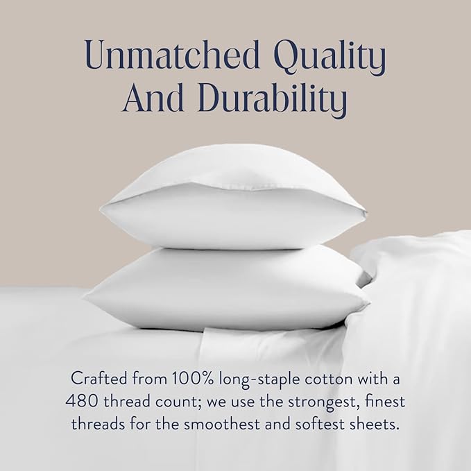 Brooklinen Luxury Sateen Duvet Cover - 100% Cotton, Full/Queen Size in White with Extra-Long Corner Ties and Button Closure | Best Luxury Sheets