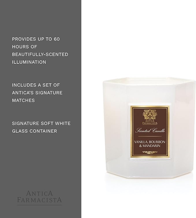 Antica Farmacista Luxury Scent Candle - Decorative Home Candle - Long-Lasting & Premium Scented - Luxury Gift - Vanilla, Bourbon & Mandarin, 9 oz