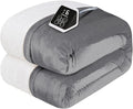 Westinghouse Heated Blanket Full Size, Soft Flannel to Sherpa Electric Blanket with 10 Heating Levels, 12 Hours Auto Off, Fast Heating Warming Blanket, Machine Washable, 72x84 Inch, Light Grey
