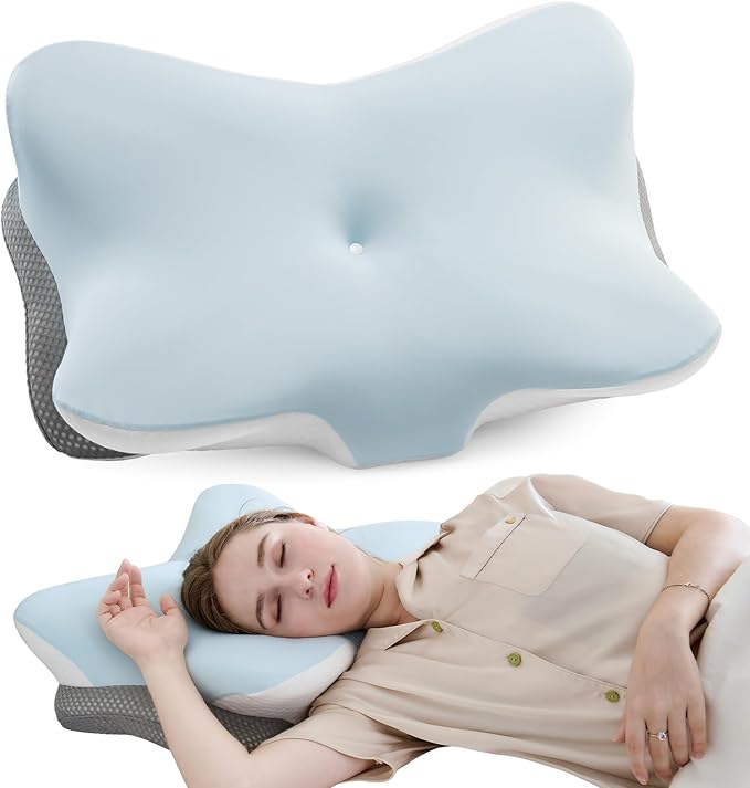 Cervical Pillow for Neck and Shoulder,Contour Memory Foam Pillows,Ergonomic Neck Support Pillow for Pain Relief, Side Back Stomach Sleepers with Pillowcase