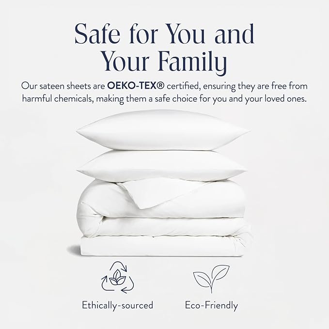 Brooklinen Luxury Sateen Duvet Cover Set - 100% Cotton, Full/Queen Size in White - Includes 1 Duvet Cover and 2 Standard Pillowcases - Best Full/Queen Duvet Covers
