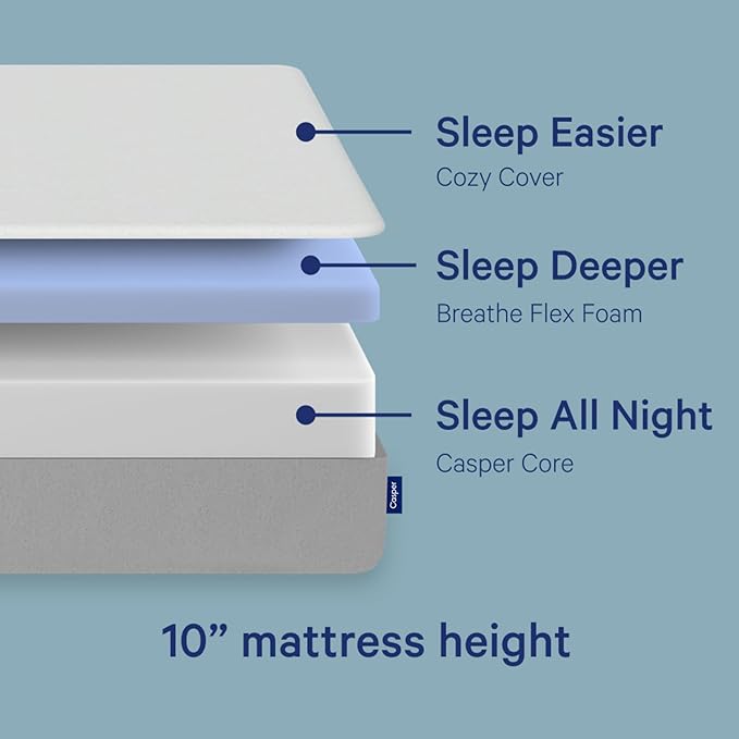 Casper Sleep Element California King Mattress - Medium Feel - Motion Isolation - Breathable, Cooling Memory Foam - 100-Night Trial - CertiPUR-US