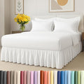 Bedskirt Queen Size Ruffle - 15 inch Drop Dust Ruffle Bed Skirt with Platform - Ultra-Soft, Easy Fit, Premium Hotel Quality - Wrinkle, Fade & Shrink Resistant - for Women, Men, Kids and Teens - White