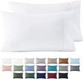 Bedsure Queen Pillow Cases Set of 2 - White Brushed Microfiber Pillowcase 2 Pack, Super Soft Pillowcase, Pillow Case Covers with Envelope Closure, Wrinkle, Fade and Stain Resistant, 20x30 Inches