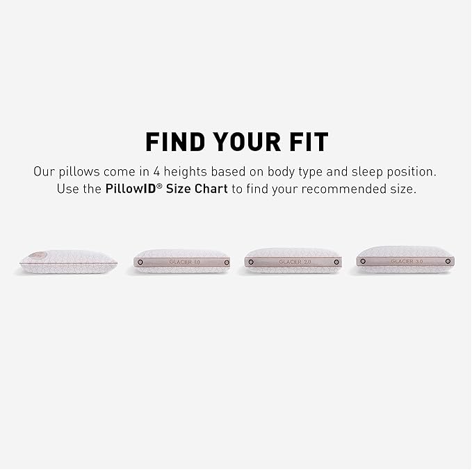 Bedgear Glacier Performance Pillow - Size 3.0 - Cooling Pillow for Hot Sleepers - Back, Stomach, Side Sleeper Pillow - 20" W x 26" L x 4.75" H