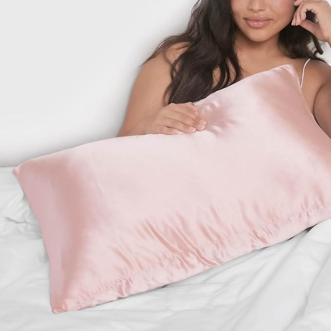 Kitsch Satin Pillowcase, Softer Than Silk Pillow Cases, Cooling Pillow Covers, King Size Pillow Cases Set of 2, Satin Pillowcase with Zipper for Hair, Skin & Quality Sleep, 19"x36" Blush, 2pcs