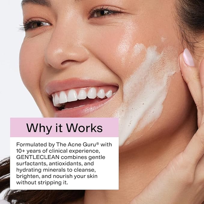 CLEARSTEM - GENTLECLEAN Vitamin C Infused Calming Wash - Facial Cleanser, Makeup Remover - Goldenseal + Green Tea - Facial Skin Care Products - Gluten Free, Cruelty Free - 6 fl oz / 207ml