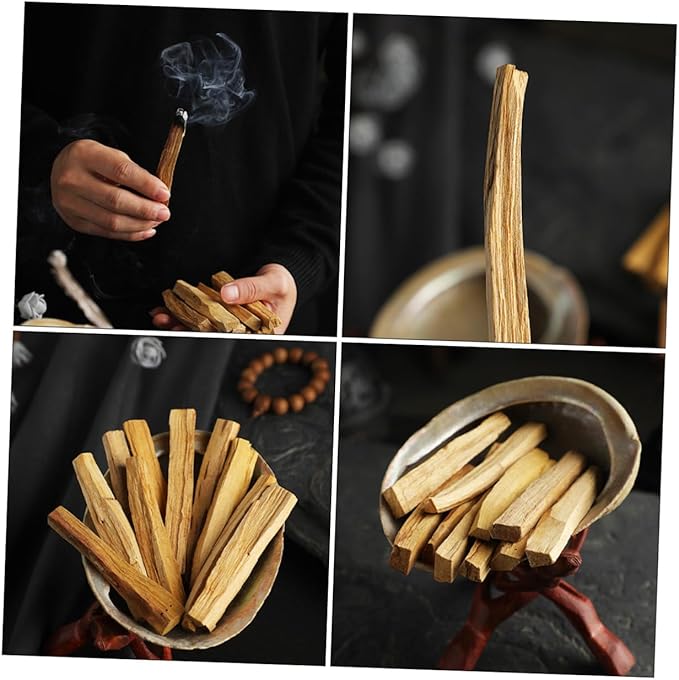 2Pcs Santo Wood Incense Sticks for Meditation and Smudging Natural Sacred Brazilian Smudge Sticks for Home Yoga Office and Ceremony Fragrance to Sleep and Negative Energy