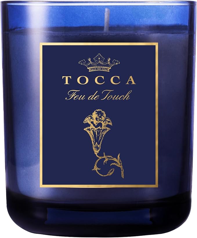 TOCCA Feu de Touch 10oz Candle - Gardenia & Pomegranate Scented, Hand Poured Soy-Wax Blend with 100% Cotton Wick, 60 Hour Burn Time