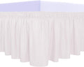 PureFit Wrap Around Ruffled Bed Skirt with Adjustable Elastic Belt - 22 Inch Drop Easy to Put On, Wrinkle Free Bedskirt Dust Ruffles, Bed Frame Cover for Queen, King and C-King Size Beds, Baby Pink