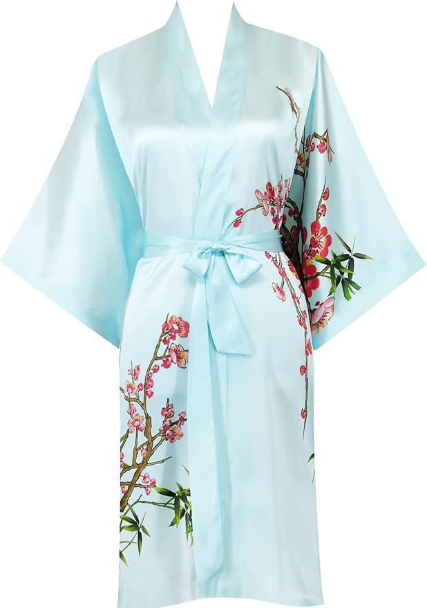 women's 100% silk kimono, short bathrobe pajamas, kimono pajamas