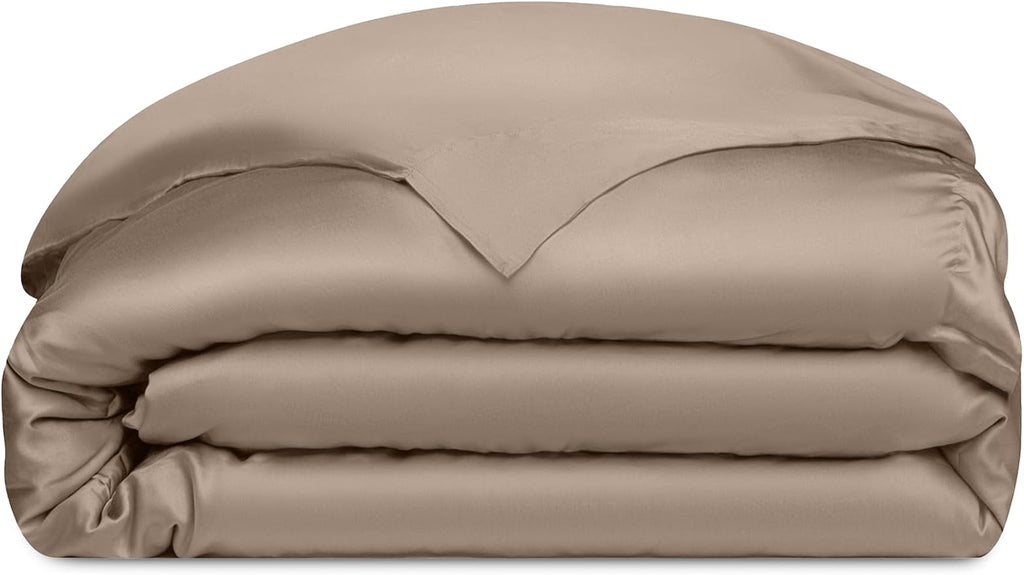 Cozy Earth Luxury Duvet Cover Queen - 100% Viscose from Bamboo - Ultra-Soft, Cooling & Lightweight Duvet Cover - Temperature-Regulating Bedding with Concealed Zip & Interior Snap Closures - Walnut