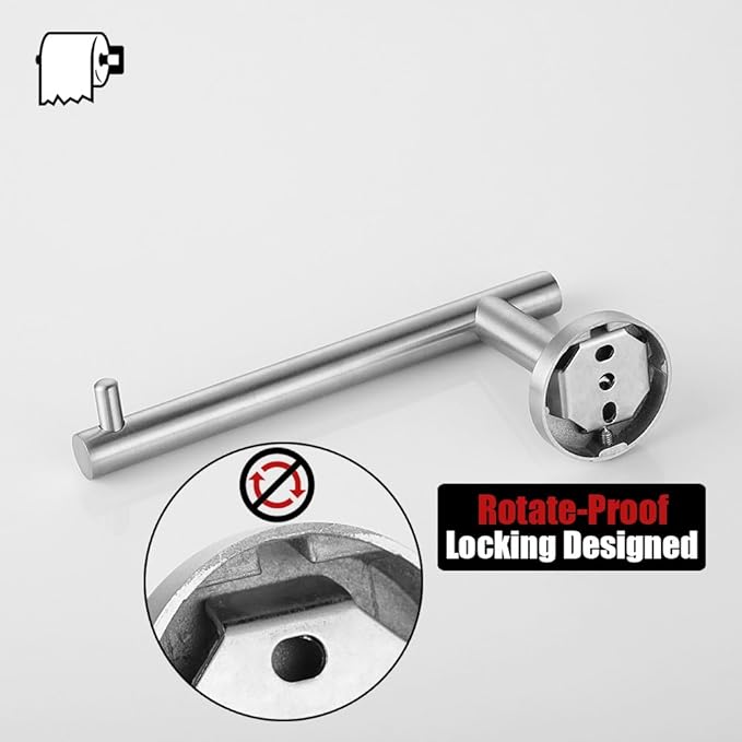 JQK Toilet Paper Holder, 5 Inch 304 Stainless Steel Tissue Paper Dispenser, Brushed Nickel Wall Mount 2 Pack, TPH100-BN-P2