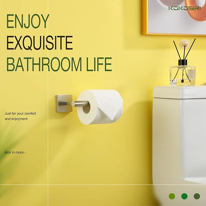 KOKOSIRI Toilet Paper Holder Tissue Paper Dispenser for Bathroom Toilet Roll Holder Brushed Nickel Stainless Steel B2005BR