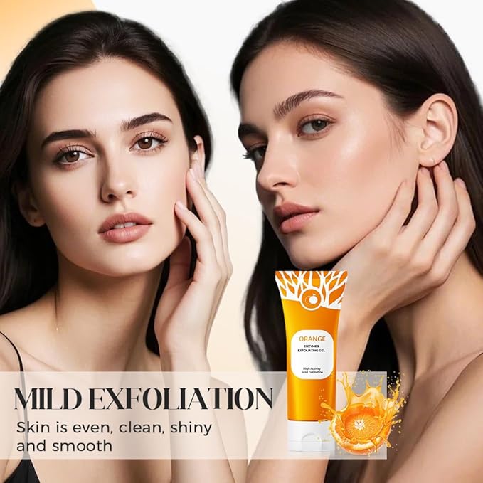 Orange Exfoliating Gel for Face & Body,Deep Pore Cleansing Gel Peeling Scrub,Remove Blackheads Moisturize Cleansing Scrub,Gentle Exfoliator for All Skin Types (Orange/3pcs, 100ML)