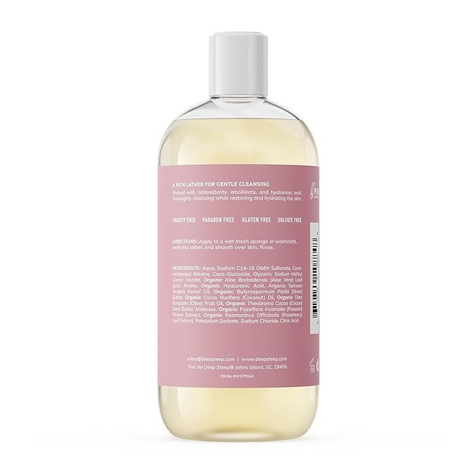 Deep Steep Body Wash, Passion Fruit Guava, 17 oz – Hydrating Shower Gel with Hyaluronic Acid, Shea Butter, Aloe Vera & Argan Oil – Vegan, Clean Beauty, Clean & Refreshed Skin