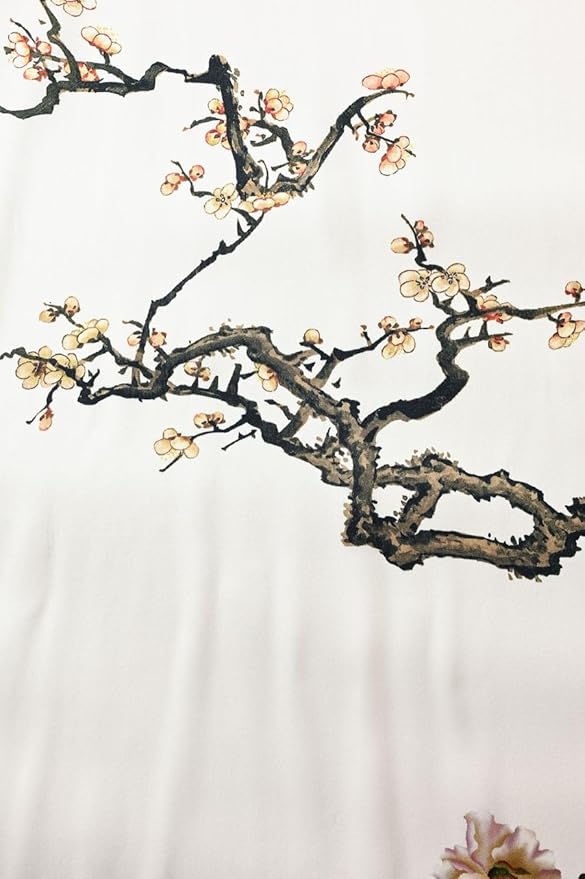 Women's Silk Kimono Robe Long Bathrobe Nightgown 100% Mulberry Silk for Women - Classic Floral Pattern