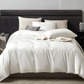PURE ERA Duvet Cover Set 800 Thread Count Long Staple Cotton Sateen Silky Soft Luxurious Smooth 3 Piece Set Solid White King