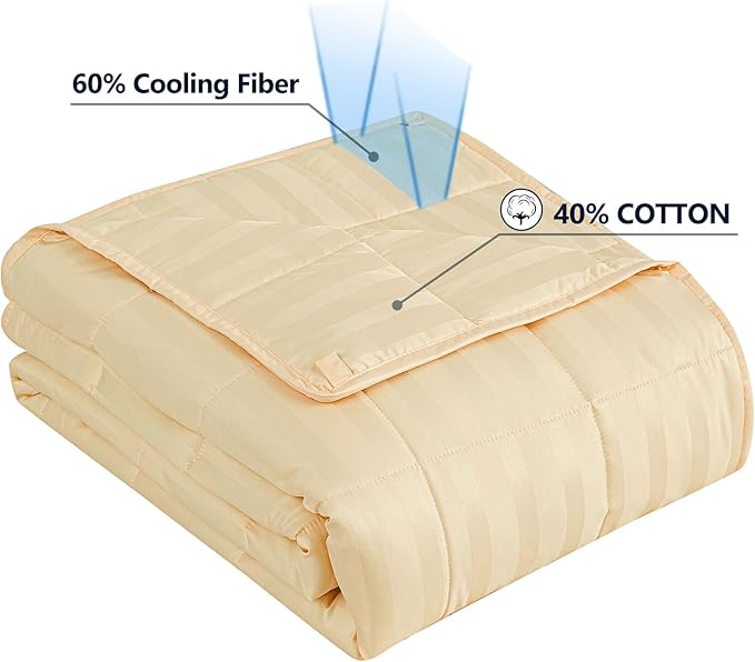 Weighted Blanket Queen/King Size (80"x87" 15lbs),Ultra Soft and Cozy Cooling Weighted Blanket for Adult,Heavy Blanket with Machine Washable Soft Blanket, Beige