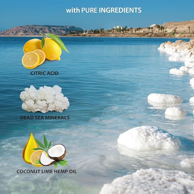 Dead Sea Collection Hemp & Coconut Lime Body Wash for Women and Men – with Pure Dead Sea Minerals - Cleanses and Moisturizes Skin - Pack of 2 (67.6 fl. oz)