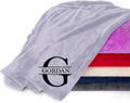 Personalized Passion Blankets with Custom Name & Initial Monogram - Super Soft and Cozy Fleece - Unisex Custom Blanket for Him and Her - 80x60 Inches - Silver